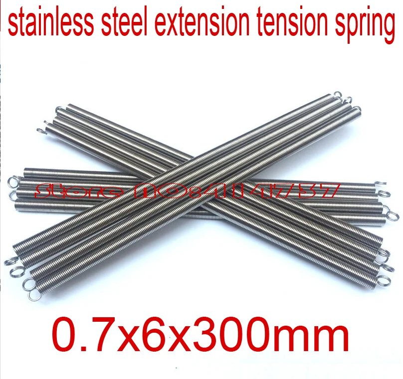 

5pcs/lot 0.7*6*300 0.7mm 0.7*6mm stainless steel extension tension spring springs