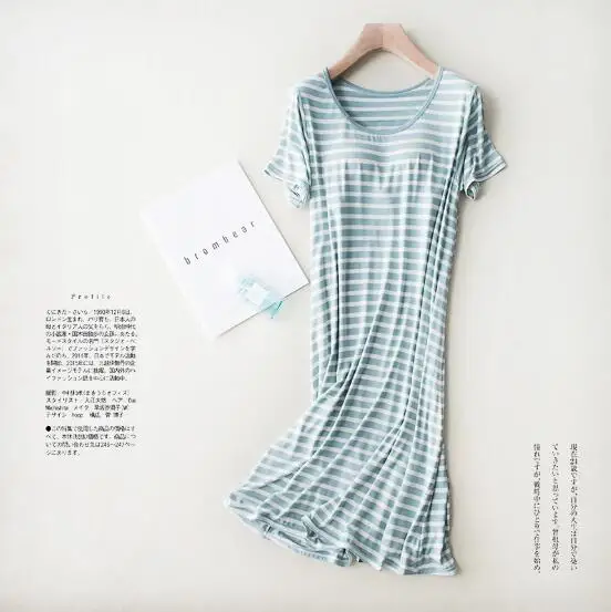 Large size nightgowns women short sleeve o-neck night dress female sleepwear nightshirt casual bra-padded cotton nightdress