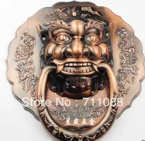 Dooren LT Antique Chinese Yuan Fu lion head door handle knocker handle unicorn beast