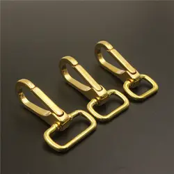 1 piece Solid brass snap hook swivel eye push gate trigger clasp for Leather Craft bag strap belt webbing pet dog leash clip