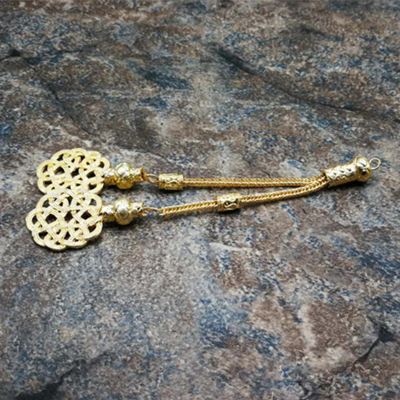 Gold Kazaz tassels prayer beads Turkish style popular accessories rosary Tasbih Pendant misbaha alloy part