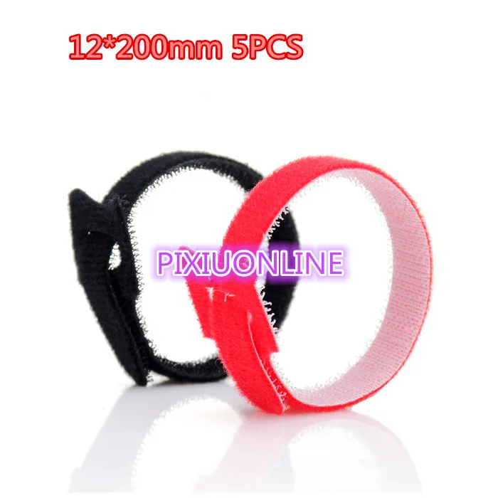 5pcs/lot YT1111 each lot has a gift Cable Tie Wide 12mm Length 200mm Hookloop Nylon Fastening Tape Magic Tape Strap