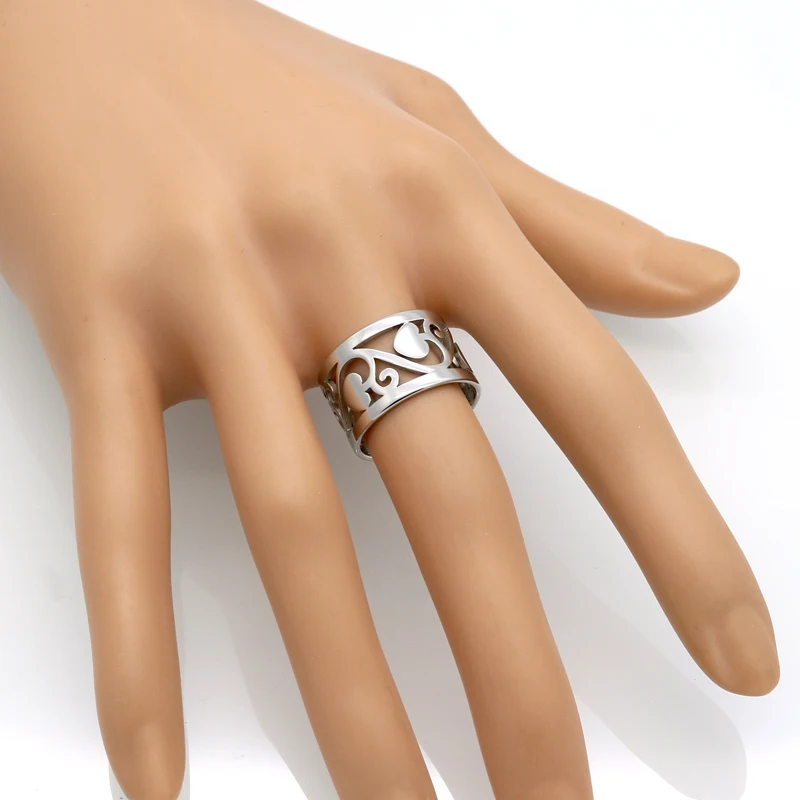 BORASI Brand Classic Fashion Gold Color Hollow Vines Heart Ring Jewelry Popular Romantic Wedding Ring For Women 2017 New
