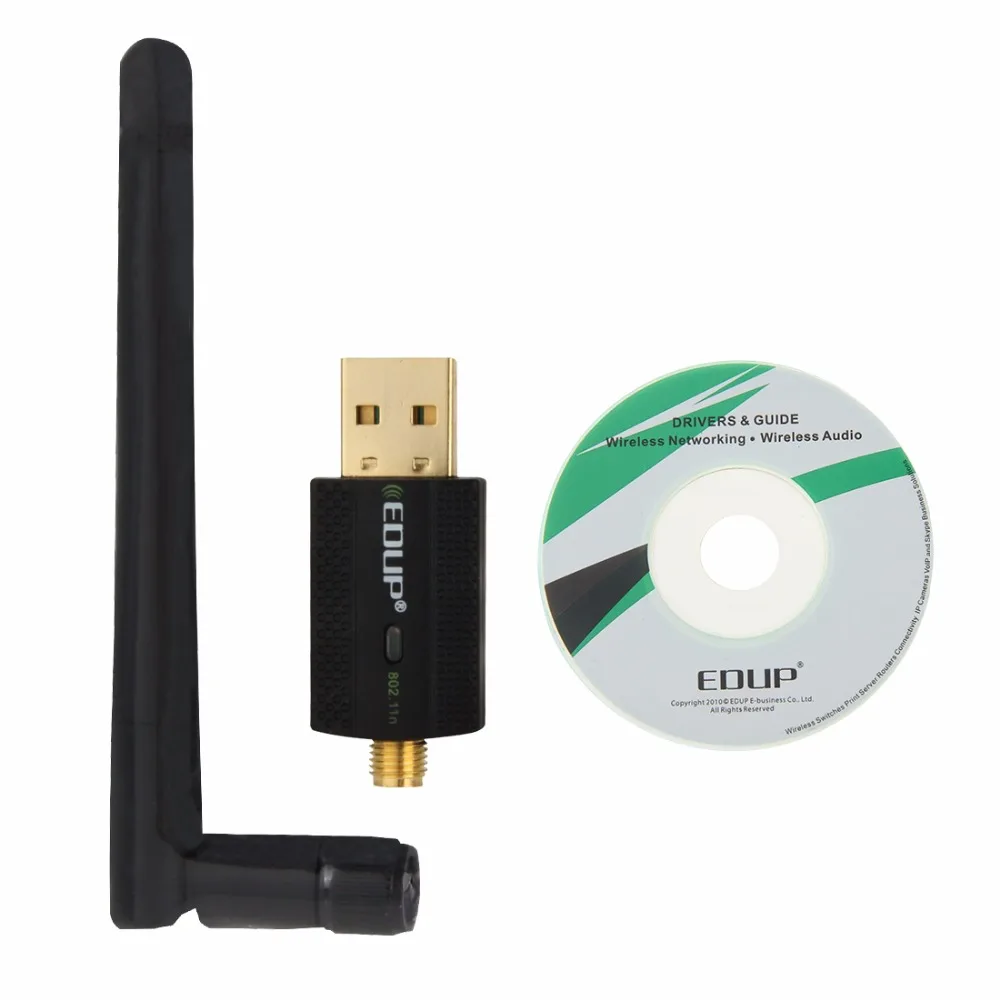 EDUP EP-N1581 USB صغير واي فاي 802.11n/g/b 300Mbps 2.4GHz محول لاسلكي هوائي خارجي