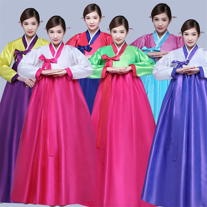 Hanbok-vestido de moda coreana para mujer, traje tradicional para actuaciones en escenario, corte, Festival, ropa asiática Vintage