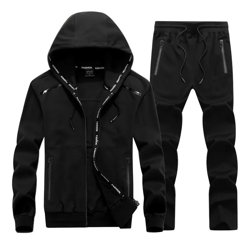 Men\'s Tracksuits Male Sportswear Hoodies Set Spring Autumn Casual Suits Sweatshirts+Pants High Quality Plus Size L-9XL