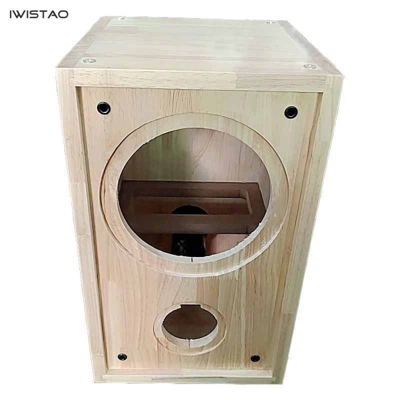 IWISTAO HIFI 5 Inches 2 Way Speaker Empty Cabinet 1 Pair Finished Oak Wood Inverted for Tube Amplifier