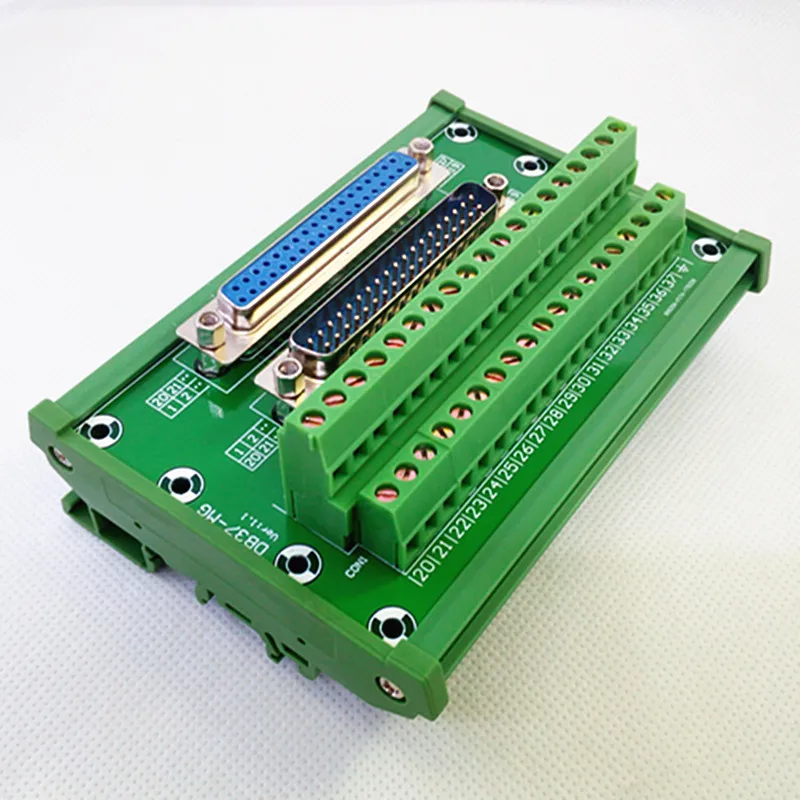 D-SUB DB37 DIN Rail Mount Interface Module, Male/Female Header Breakout Board, Terminal Block, Connector.