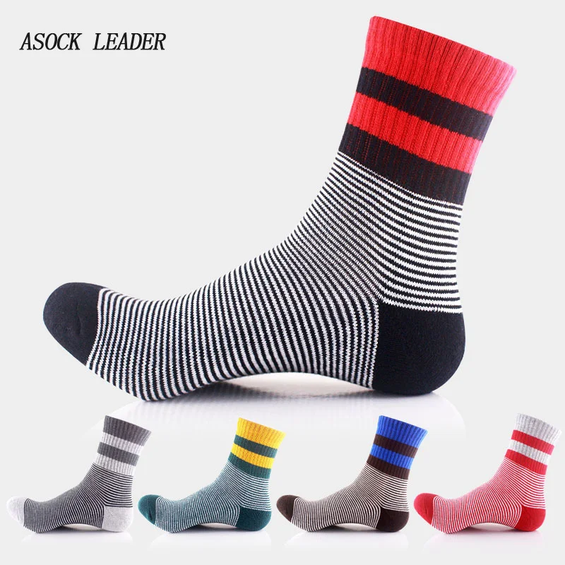 

2018 Spring&Autumn New Men Socks Stripe Fashion Sweat Absorption Breathable Deodorant Socks 5 Pairs/Lot