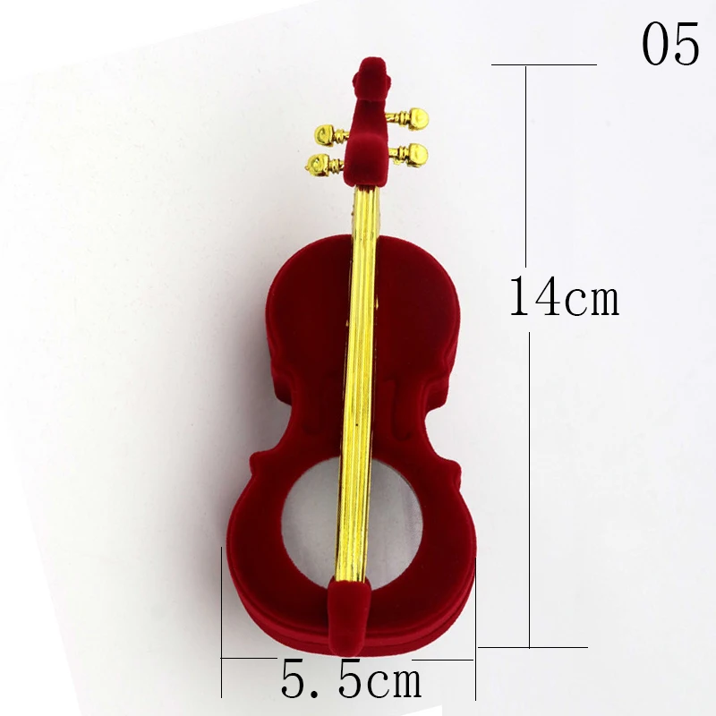 Samt Apfel Klavier Violine Sonnenblume Schmuck Geschenkbox Hochzeit Verlobungsring Box für Halskette Ohrring Armband Verpackung Display – Detail 22