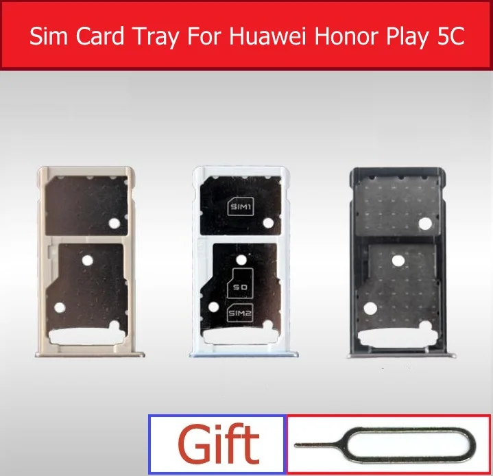 

Genuine & SIM Card Tray For Huawei Honor Play 5C NEM-TL00H UL10 L22 L23 L51 Sim & Memory Card Slot Holder Replacement