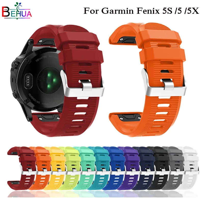 26 22 20MM Watchband for Garmin Fenix 5X 5 5S Plus 3 3HR Forerunner 935 945 Quick Release Silicone Easyfit Wrist Band Strap