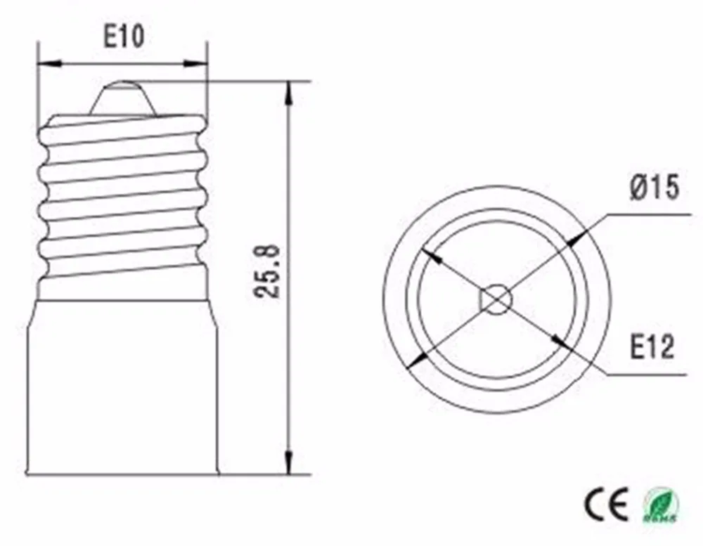 2pcs E10 to E12 Light Socket adapter E10 to E12 Candelabra lamp holder converter,Install E12 Candle Lamp into E10 Socket