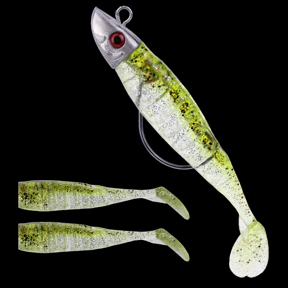 WALK FISH Jig Head Soft Fish Bait Artificial Lures Worm Hook T Tail 9cm/15g 11cm/25g Fishing Lures Pesca