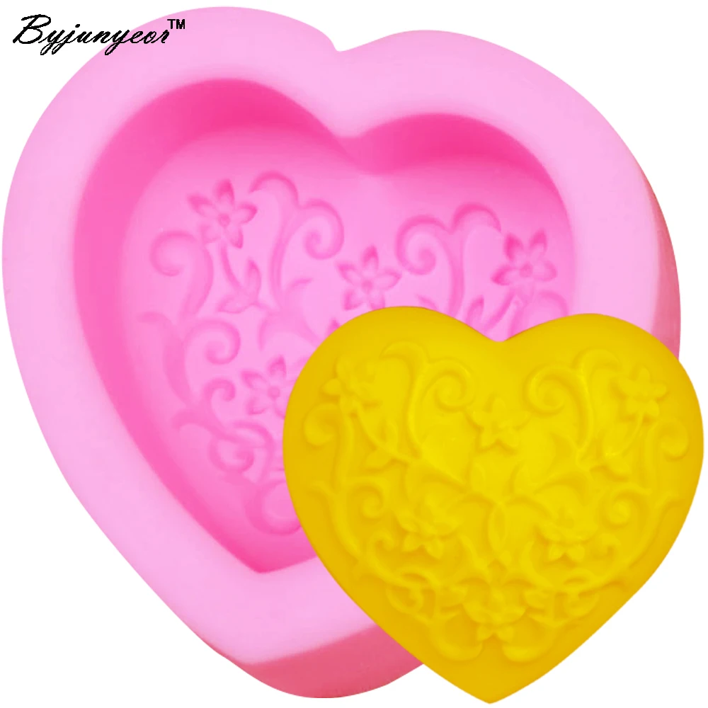 M064 Love Heart Candle Soap Silicone Mold Fondant Chocolate Candy UV Resin Crystal Epoxy Clay Plaster Concrete Moulds