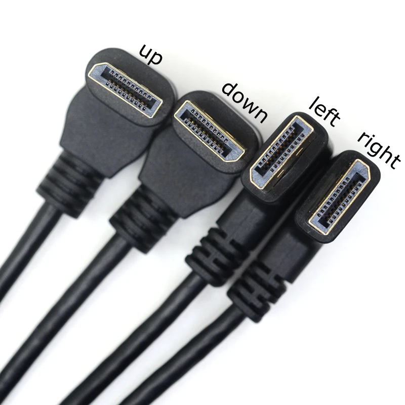 Удлинительный кабель DisplayPort DP DisplayPort под углом 90 градусов вверх, вниз, левый и правый угол, удлинительный кабель для CRT LCD-проекторов 30 см