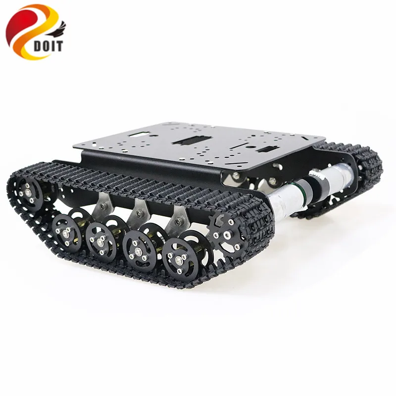 Shock Absorber Metal RC Robot Tank Chassis Kit with Track, DC Motor, Tracked Mobile Platform R3 Raspberry Pie