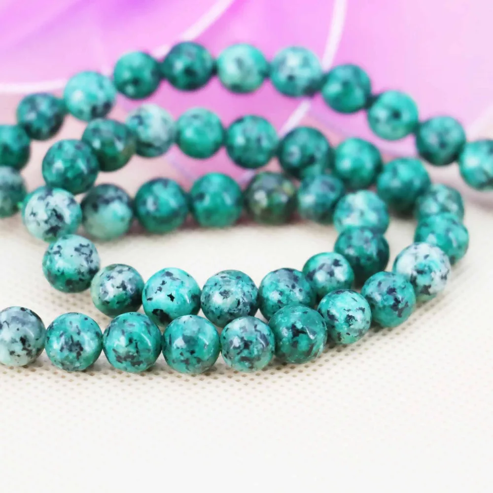 

8mm Accessories Spot Aventurine Loose Beads Stripe Stone DIY Beads Fitting Female 15inch Jewelry Making Design Women Girls Gifts