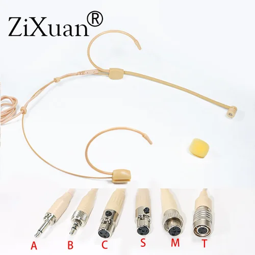 Imagen 1 del producto Diadema con micrófono unidireccional para Shure Sennheiser AKG MiPro Audio Technica 4 pines 3 pines TA4F bloqueo de 3,5mm