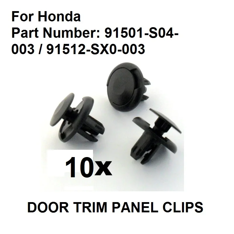 10xสำหรับHonda Civicล้อArchซับและS Plash Guardคลิป-8มิลลิเมตรRivetsพลาสติก91501-S04-003/91512-SX0-003