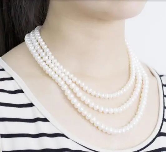 noble women gift 17-19INCH  GOLD CLASP HUGE 9-10mm white 100% Jewelry AAAA Natural farming Fresh water Pearl Necklace