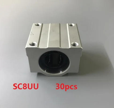 

30pcs/lot SC8UU SCS8UU 8mm linear case unit linear block bearing blocks for cnc router 3D printer parts