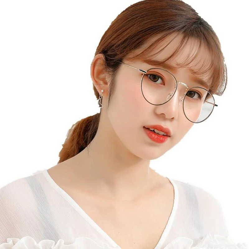 Diopter SPH 0 -0.5 -1 -1.5 -2 -2.5 -3 -3.5 -4 -4.5 -5 -5.5 -6.0 Women Round Metal Frame Fashion Pearl Eyewear Myopia Glasses