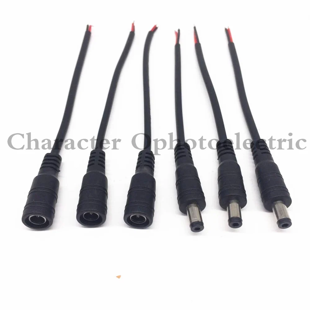 Hot Sell DC 5.5x2.1 male female Connector Plug Cable Wire For CCTV Camera and 3528 5050 LED Strip Light