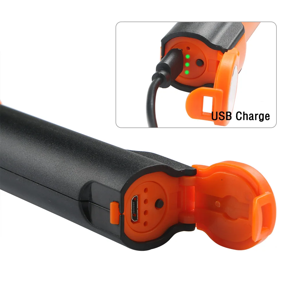 Portable 120 degree LED Flashlight COB LED 18650 Battery Outdoor Camping Powerful Repair Led Flashlight USB Rechargeable