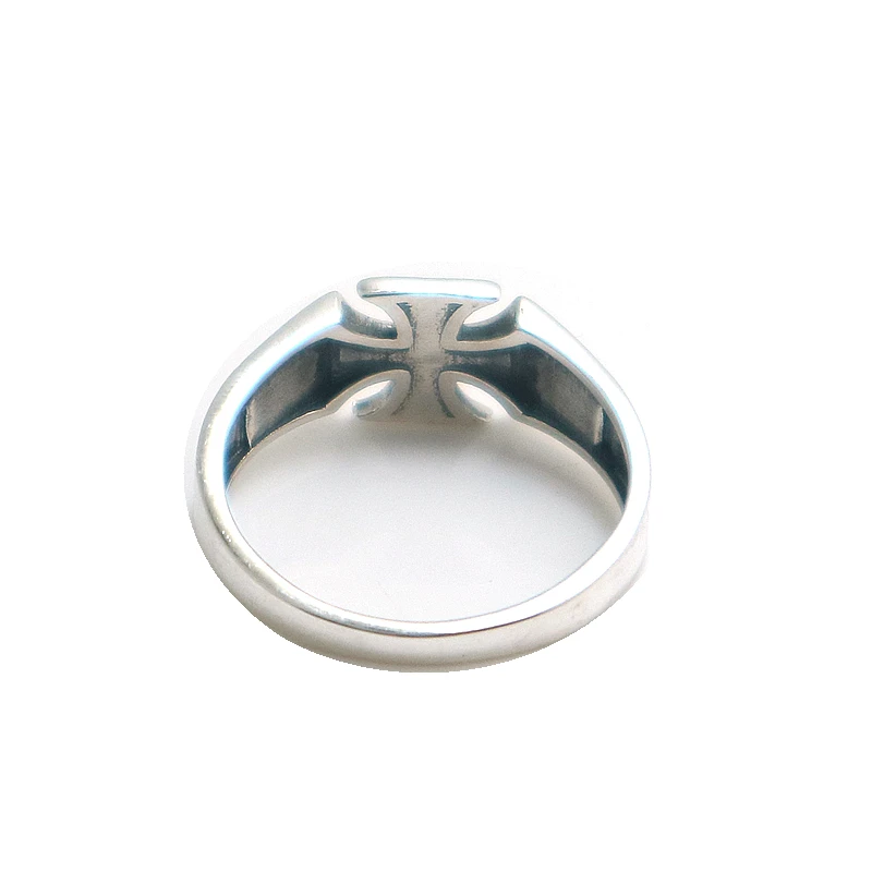 Unisex S925 Silver Cool Lightning Cross Biker Ring Newest