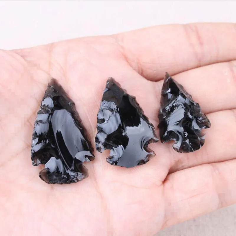 1pc Crystals Mineral Natural Stone And Boutique Obsidian White Arrow Healing Stone For DIY Handmade Crystals Crafts Decorations