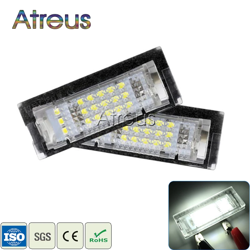 Atreus Car LED License Plate Lights 12V For BMW E39 5D Accessories 1Pair No error White SMD3528 LED Number Plate Lamp Bulb Kit