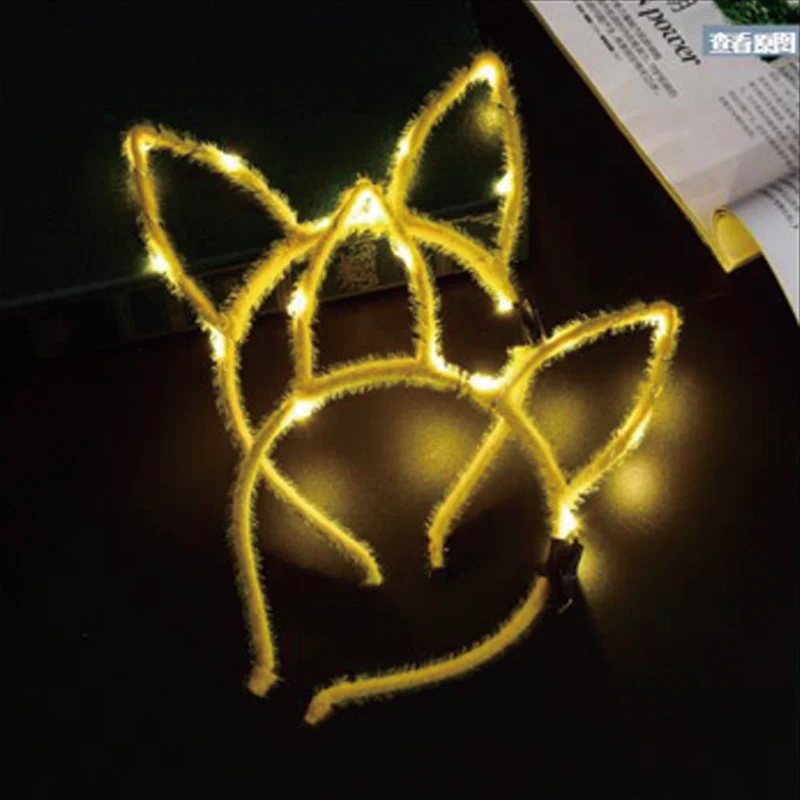 2018 New Women Girl LED Glowing Blinking ECat Animal rabbit Glow Headband Flashing Hairband Wedding Party Decorations Hallowmas