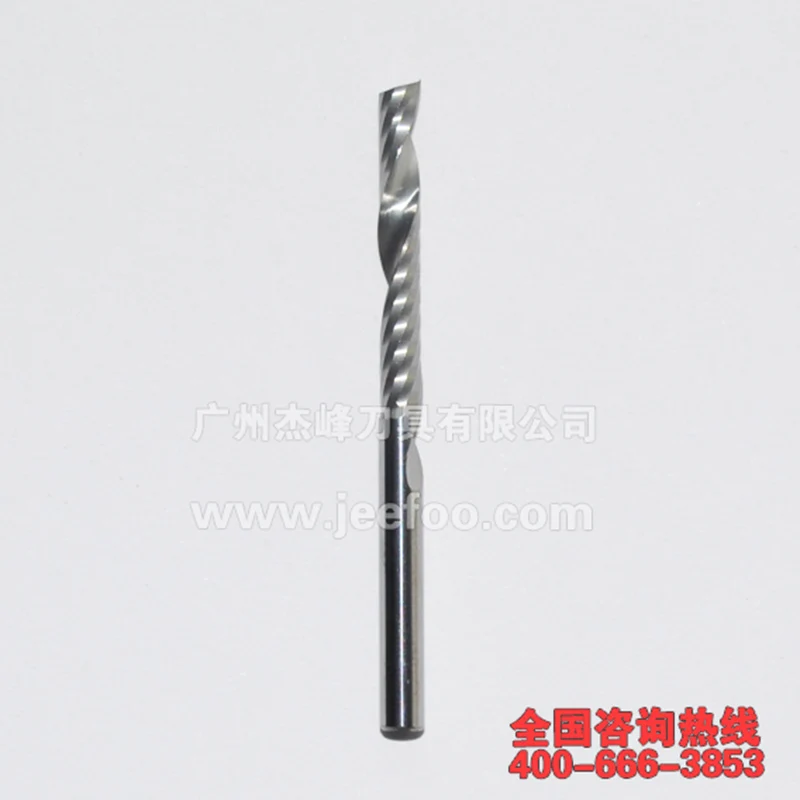 3.175*22mm Single Flute End Milling Cutters, Tungsten Steel Solid Carbide Router Bits Set for Smooth Cutting Wood