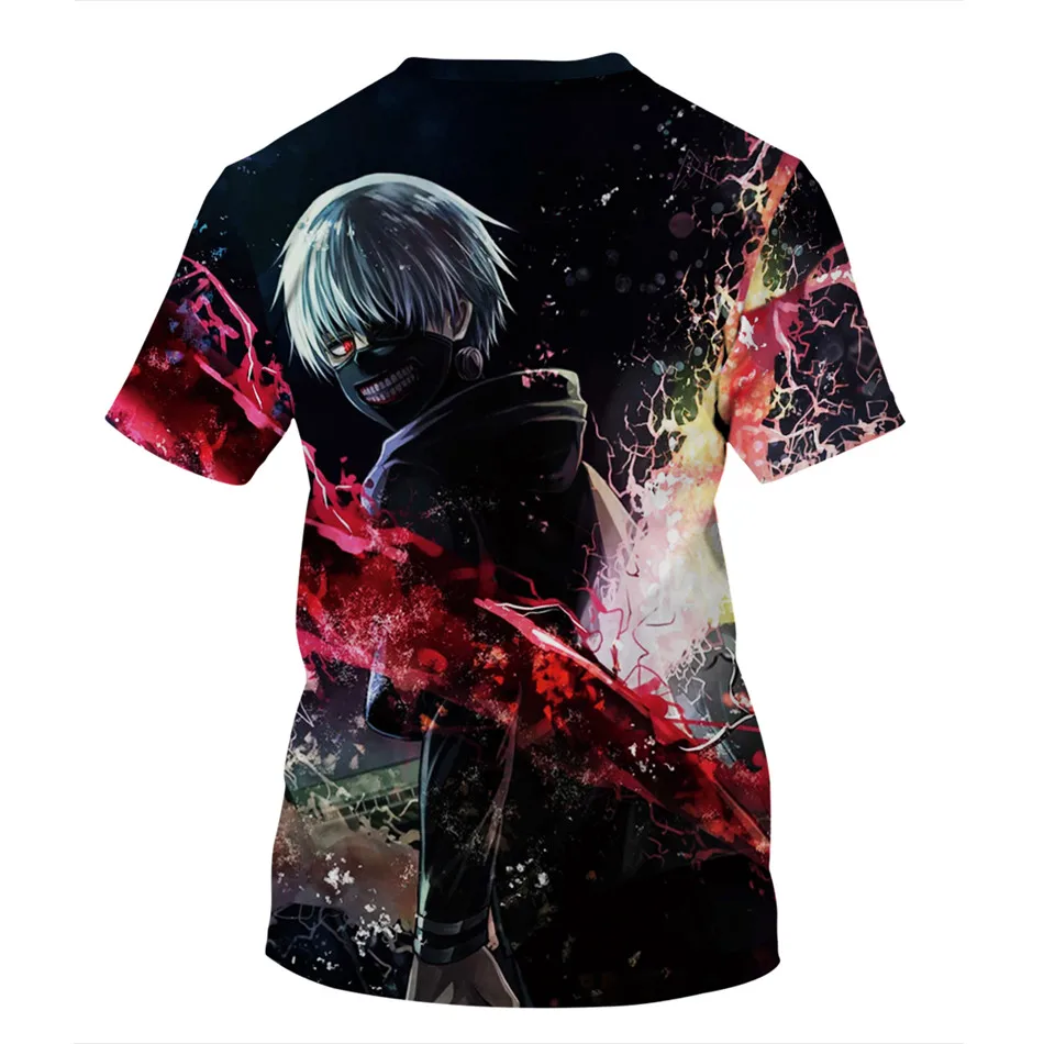 Summer Boy Girl Harajuku T Shirt Children Anime Tokyo Ghoul T-Shirts Art Kaneki Print 3D Kids Birthday Clothes Tees Tshirt 4-13Y