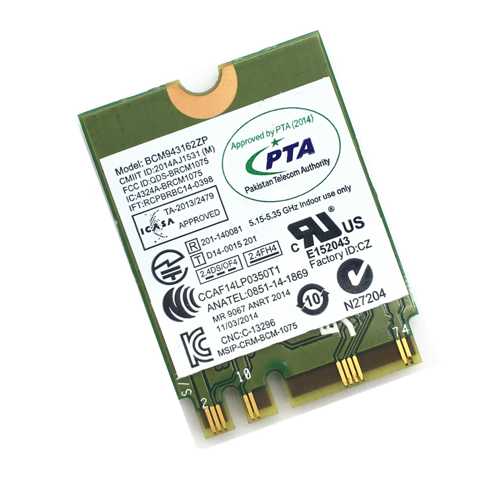 Carte réseau sans fil double bande, wi-fi AC 2.4/5 ghz, Bluetooth 4.0, NGFF 802.11ac, compatible E450/E550