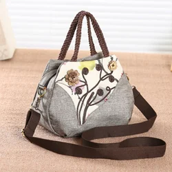 Female bag portable Messenger bag Yunnan ethnic style retro fashion cloth bag small diagonal shoulder single-use bag