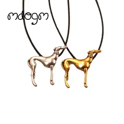 Mdogm Greyhound Necklace Dog Animal Pendant Antique Gold Silver Plated Jewelry For Women Male Female Girls Ladies N137