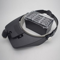 1.2X,1.8X,2.5X,3.5X Magnifier  with 2 LED Light Lamps Eye Loupe Headset Jewelry Magnifying Glasses