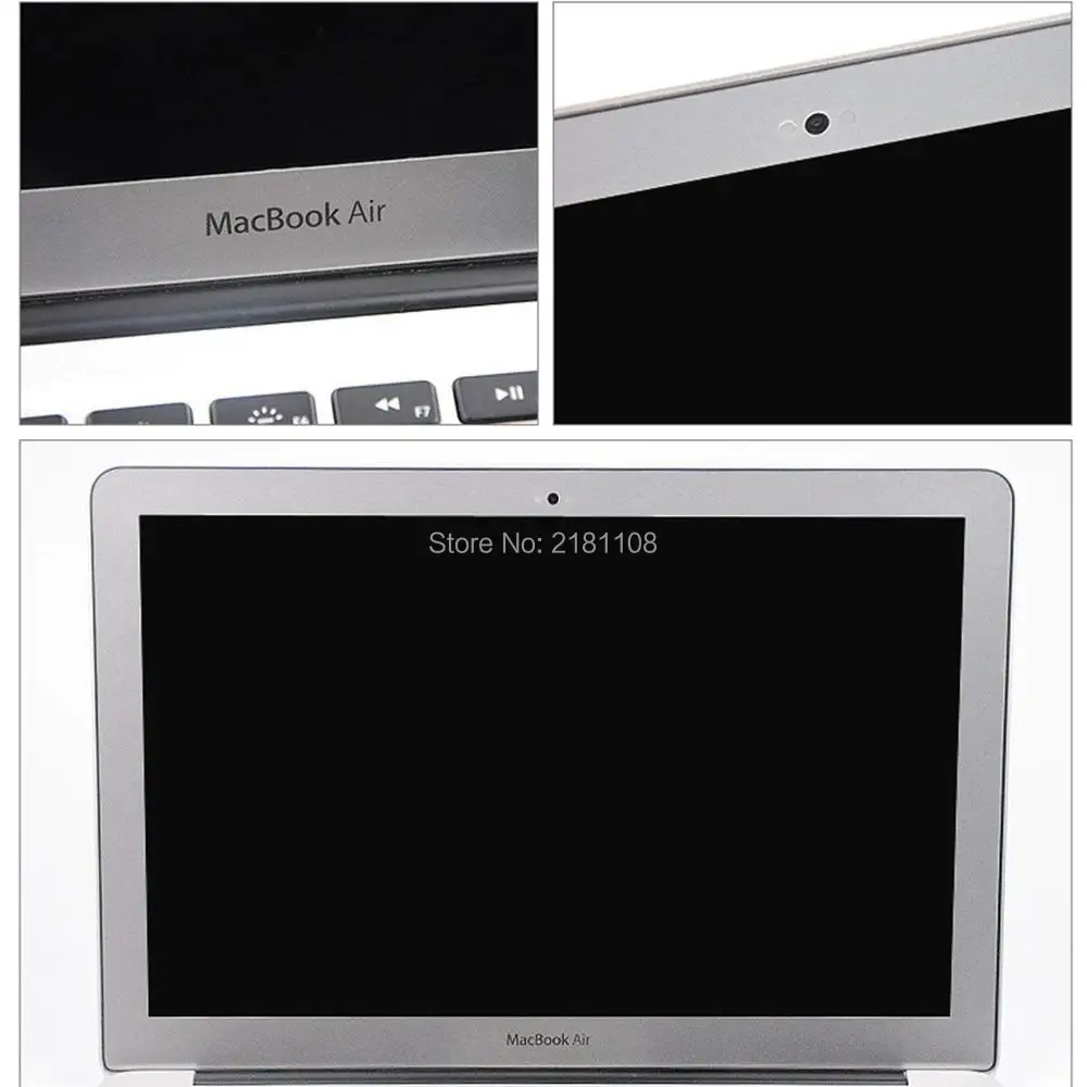 Bubble Free LCD Screen Protector With Silver Frame For Apple Macbook Air 13.3\
