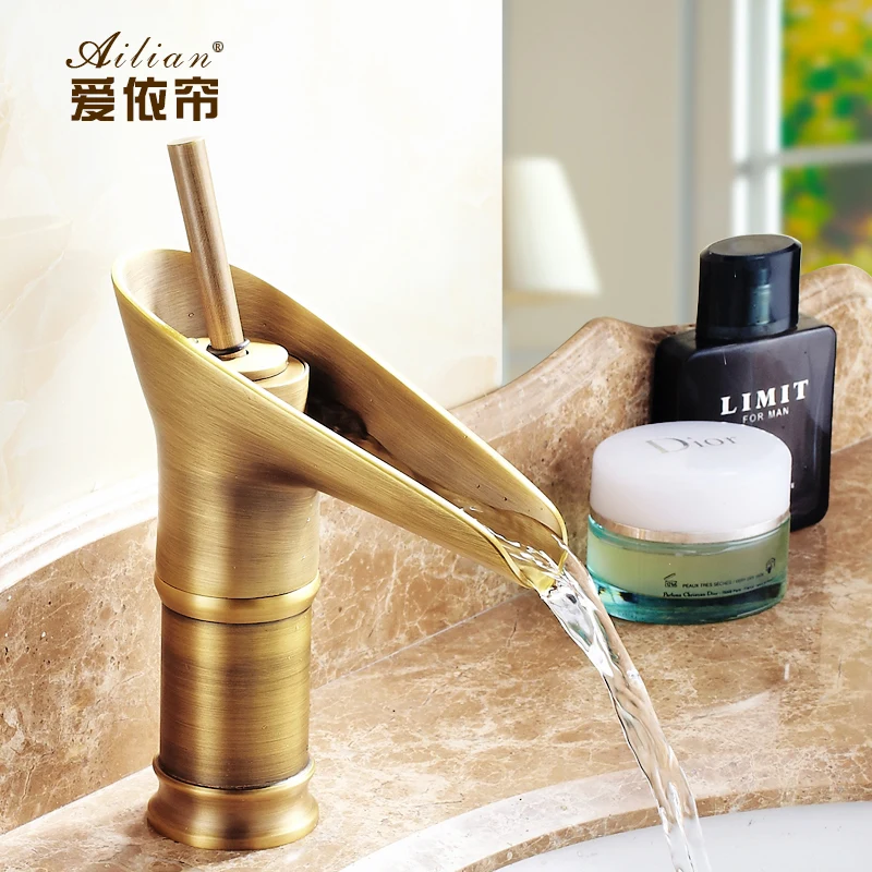 All copper archaize faucet Art basin form a complete set of archaize bibcock Bronze glass faucet bronze