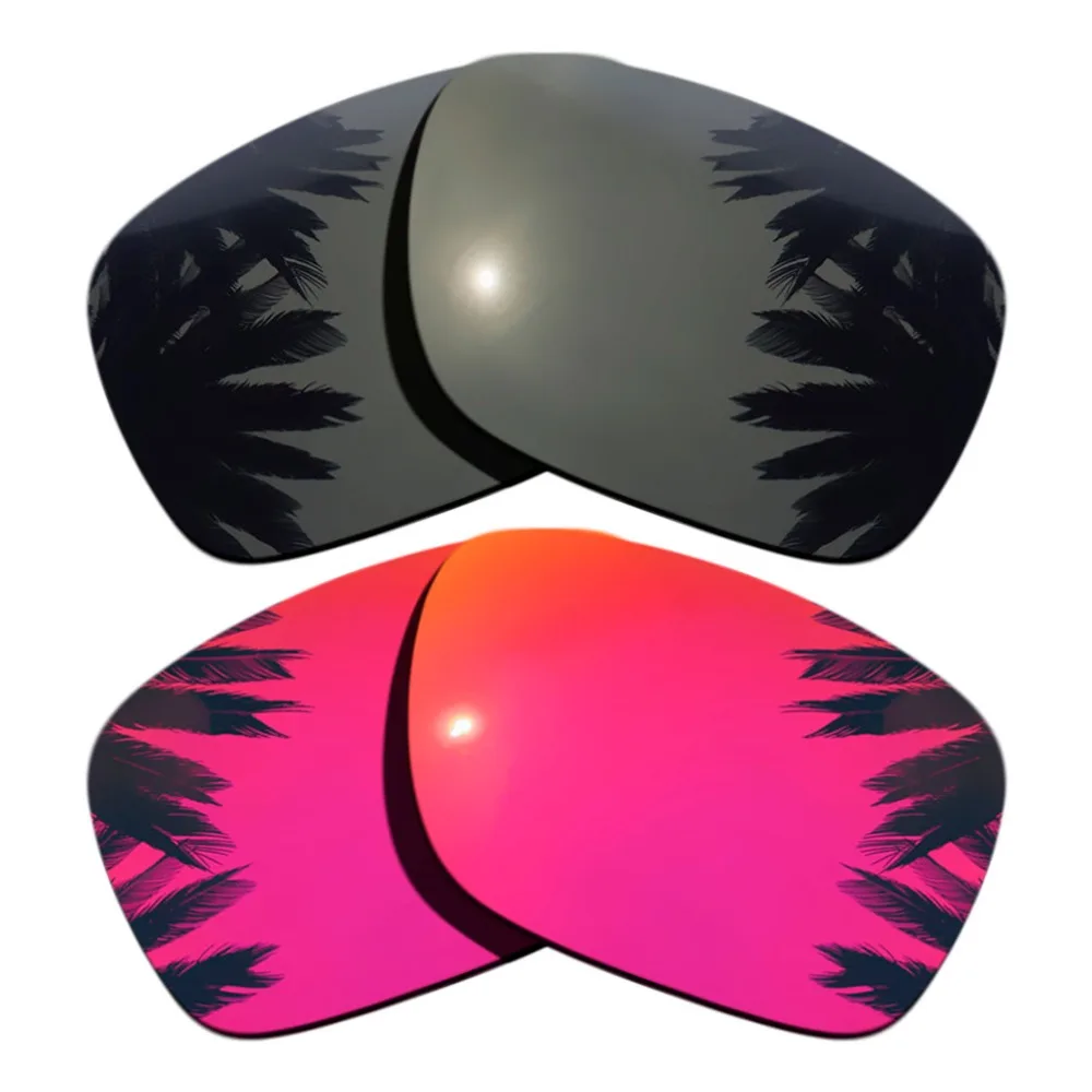 (Black+Midnight Sun Mirrored Coating) 2-Pairs Polarized Replacement Lenses for Holbrook Frame 100% UVA & UVB Protection