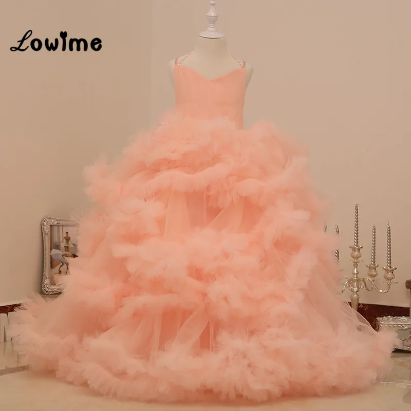 

Cloud Puffy Pageant Dresses For Little Girls Vestido Longo 2016 Ball Gown Kids Evening Gowns Beauty Pageant Dresses Communion