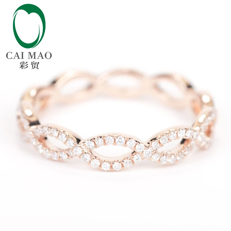 

CaiMao 14KT/585 Rose Gold 0.23 ct Round Cut Diamond Engagement Gemstone Wedding Band Ring Jewelry