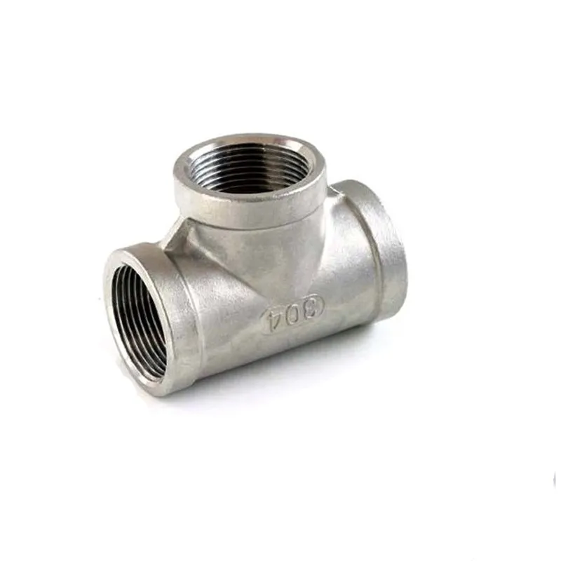 SS304 Stainless Steel Female Threaded 3 Way Tee T Pipe Fitting 1/8\