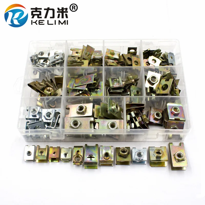 Universal Mixed Auto Car Self-tapping Screw Metal U-Type Base Iron Fender Bumper Leaf Board Fastener Grommet Clip