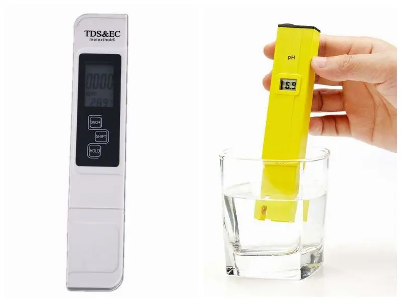 Aquarium Pool Water 0.0-14.0pH Digital PH Tester+Digital TDS EC Meter 0-5000ppm tds&0-9990us/cm Conductivity Meter With Bag