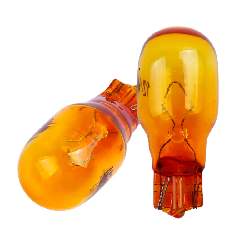2pcs Car T15 W16W 12V 16W Side Light Car Bulb halogen Lamp Warning Lights Clearance Auto Natural Glass Amber