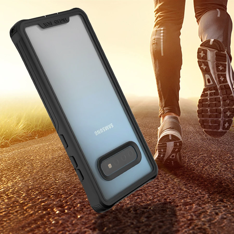 Armor 360° Full Protection For Samsung Galaxy S10 Plus Case Cover Transparent PC+TPU+Silicon Phone Case Shockproof Coque Fundas