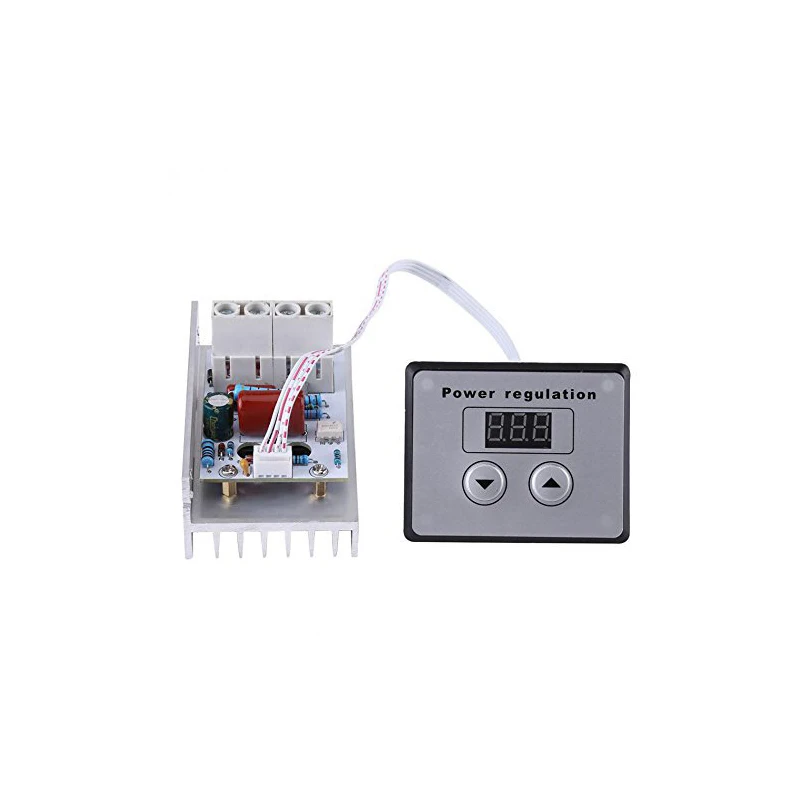 ควบคุมดิจิตอล Scr ตัวควบคุมแรงดันไฟฟ้าอิเล็กทรอนิกส์ 10-220 v Speed Control Dimmer Thermostat + ดิจิตอล Ac 220 v 10000 w 80a